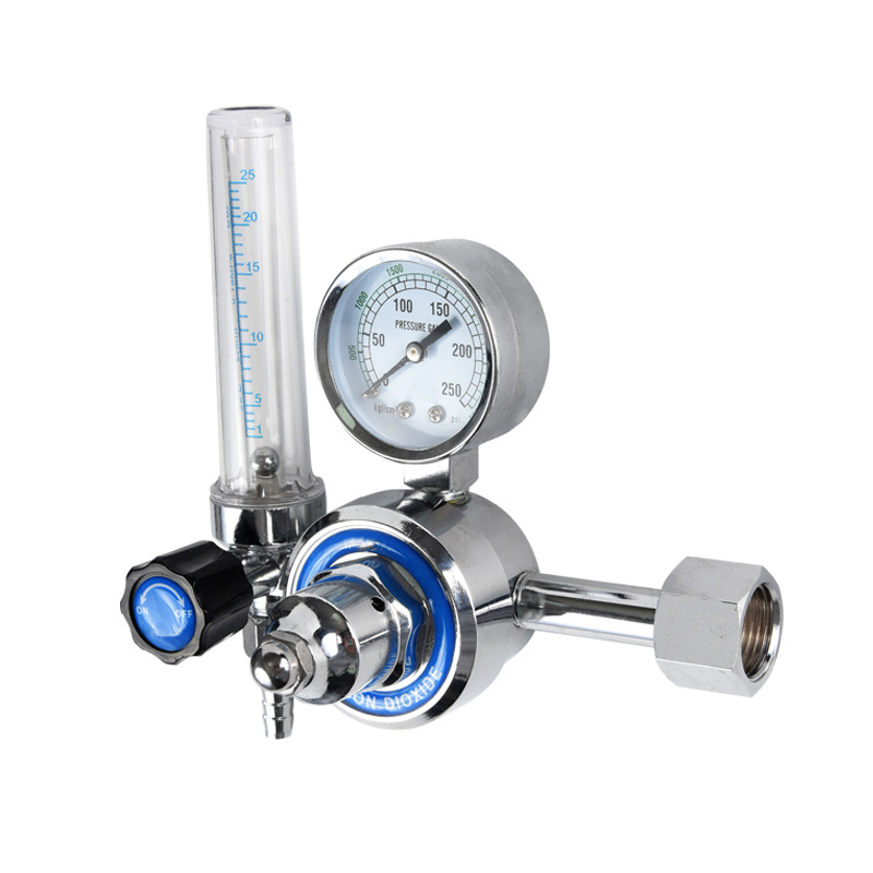 เครื่องควบคุม CO2 แบบไม่ใช้ความร้อนด้วยเครื่องควบคุมก๊าซคาร์บอนไดออกไซด์แบบทองเหลืองพร้อมเครื่องวัดการไหล