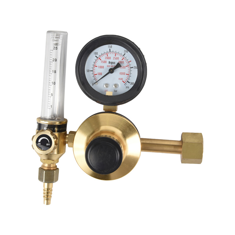 Rould Circle Tee Design Argon Regulator พร้อมโฟลว์มิเตอร์ทองเหลืองและอลูมิเนียม